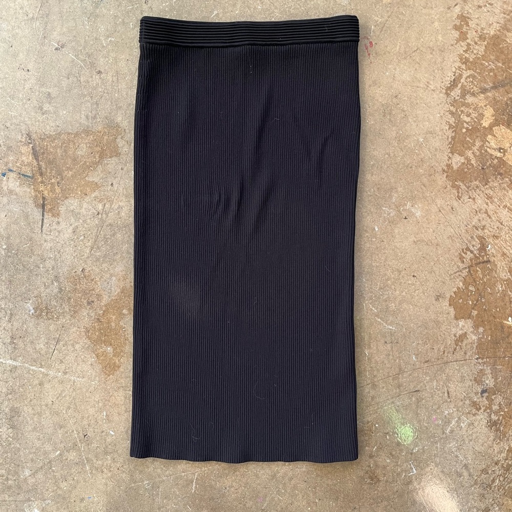 Michael Kors Black Jersey Ribbed Pencil Skirt Size Small